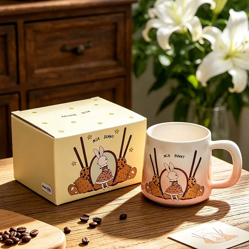 그라데이션 토끼 세라믹 머그 tableware view 6