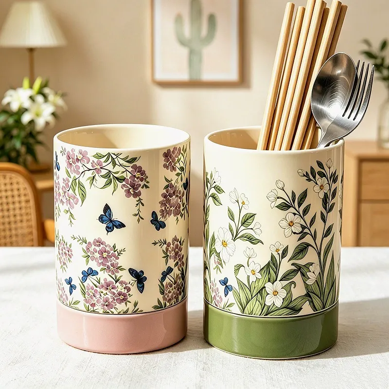 Ceramic Chopstick Holder with Floral Design tableware view 3