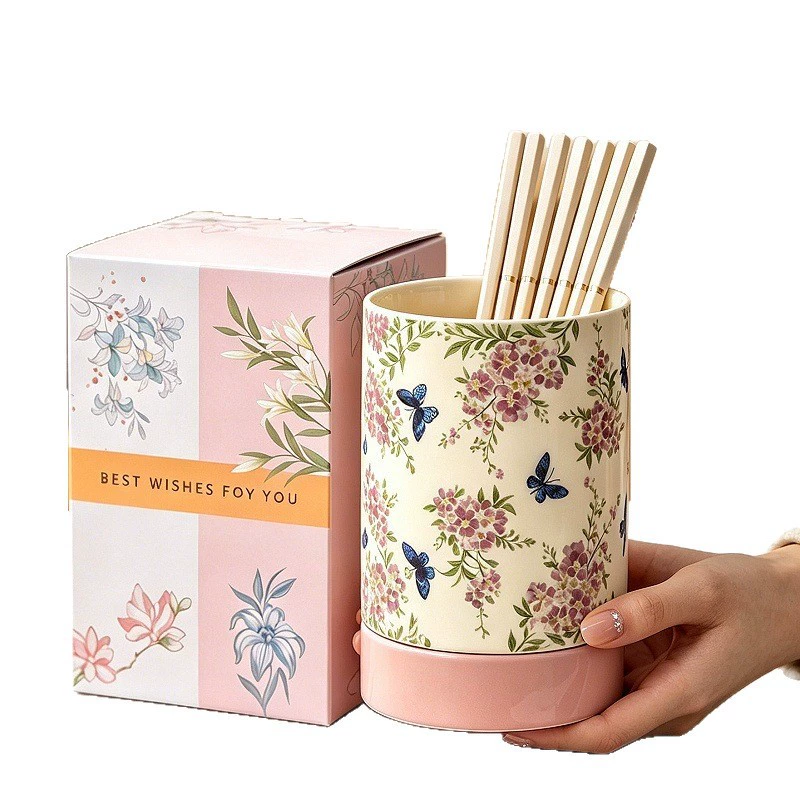 Ceramic Chopstick Holder with Floral Design tableware view 5