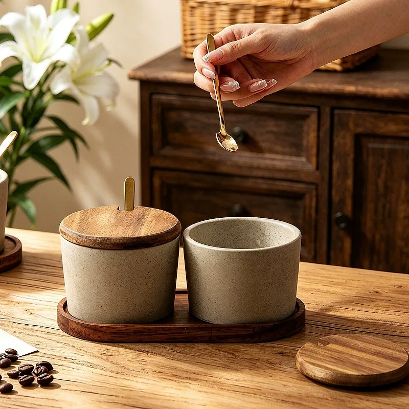 Stoneware Salt and Pepper Shaker Set