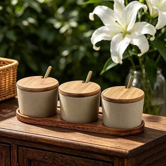 Stoneware Salt and Pepper Shaker Set tableware view 3