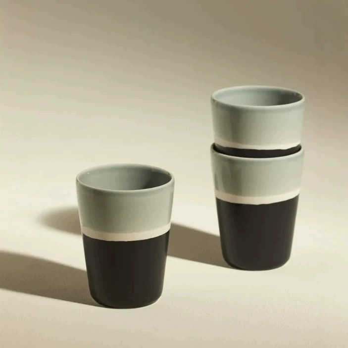 Nordic Black and Green Ceramic Mug