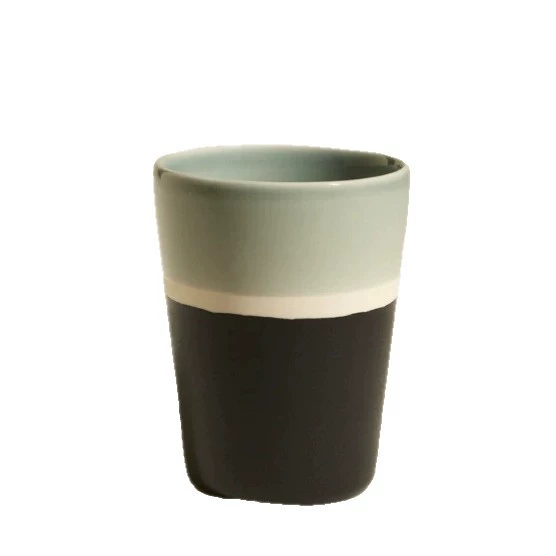 Nordic Black and Green Ceramic Mug tableware view 5