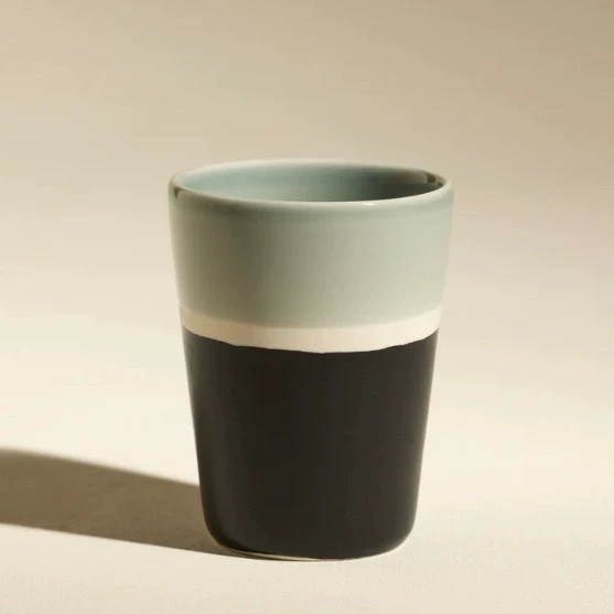 Nordic Black and Green Ceramic Mug tableware view 7