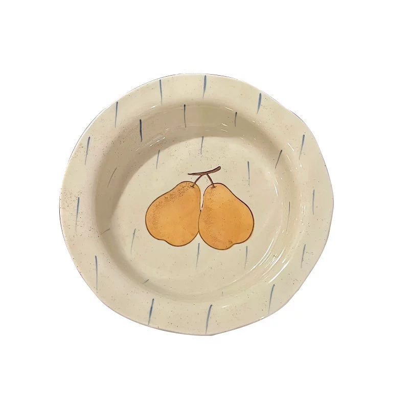 Hand-Painted Pear Ceramic Dinnerware Set tableware view 5