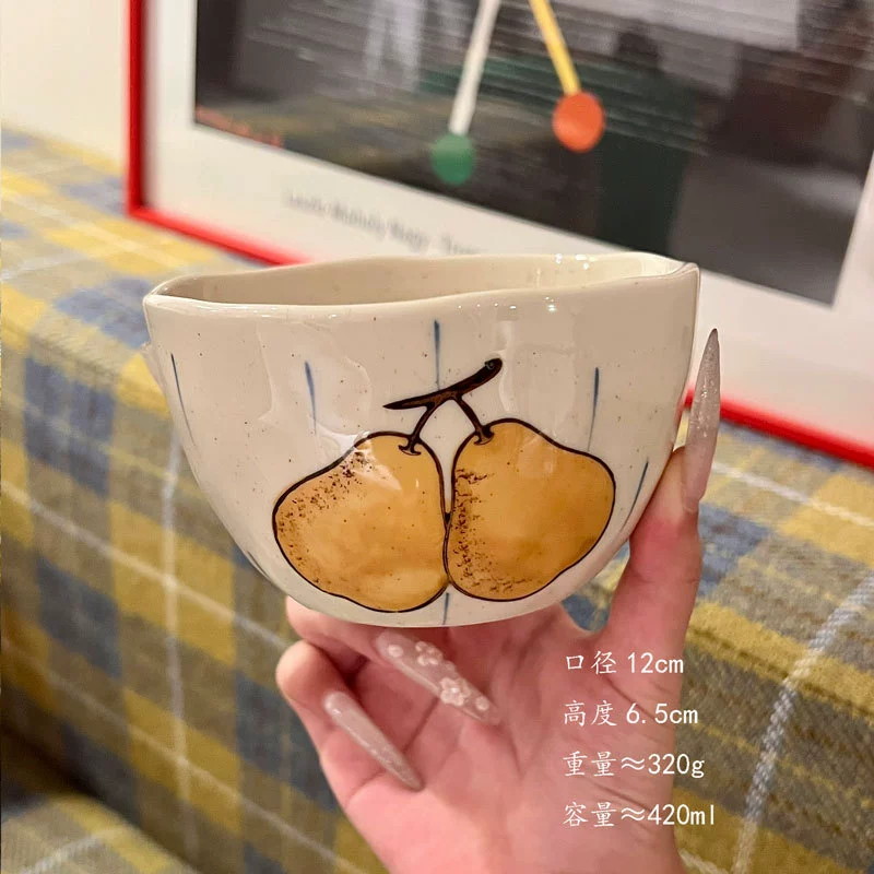 Hand-Painted Pear Ceramic Dinnerware Set tableware view 6
