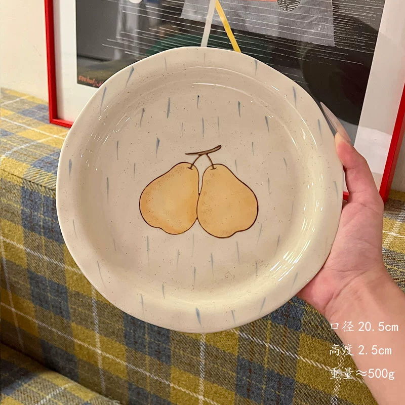 Hand-Painted Pear Ceramic Dinnerware Set tableware view 10