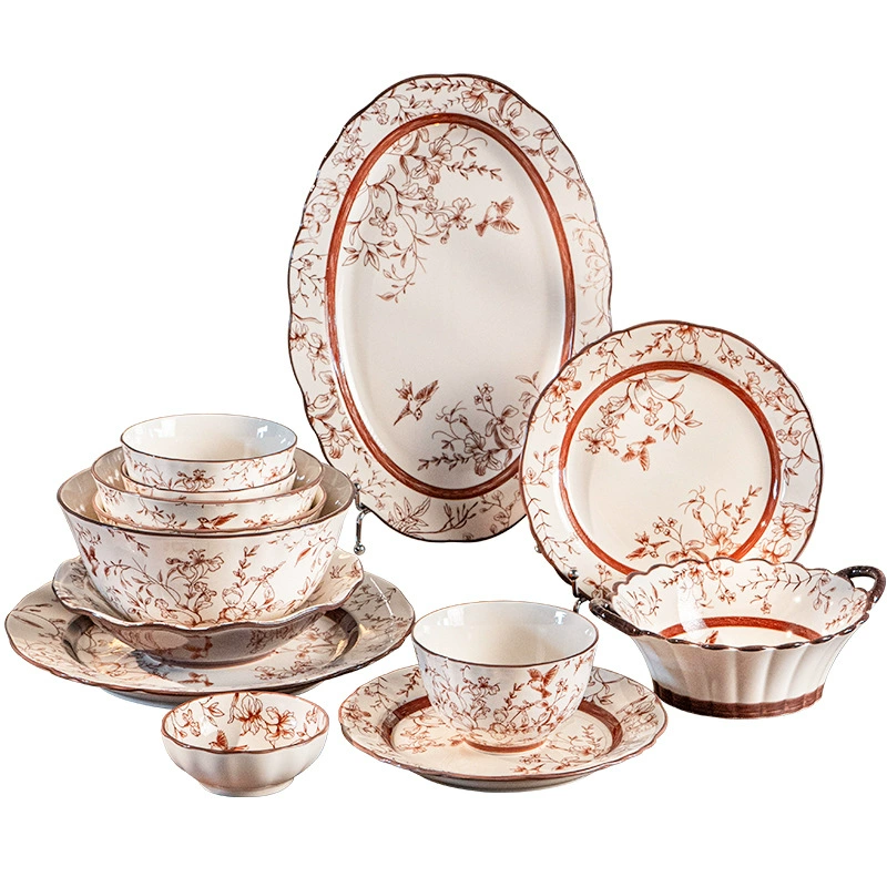 Service de vaisselle en porcelaine avec motif hirondelle tableware view 5