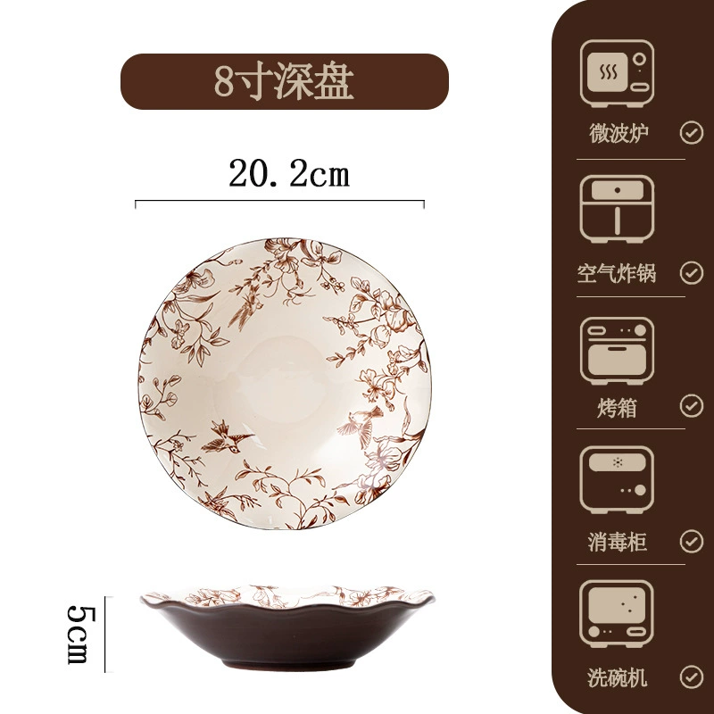 Service de vaisselle en porcelaine avec motif hirondelle tableware view 10