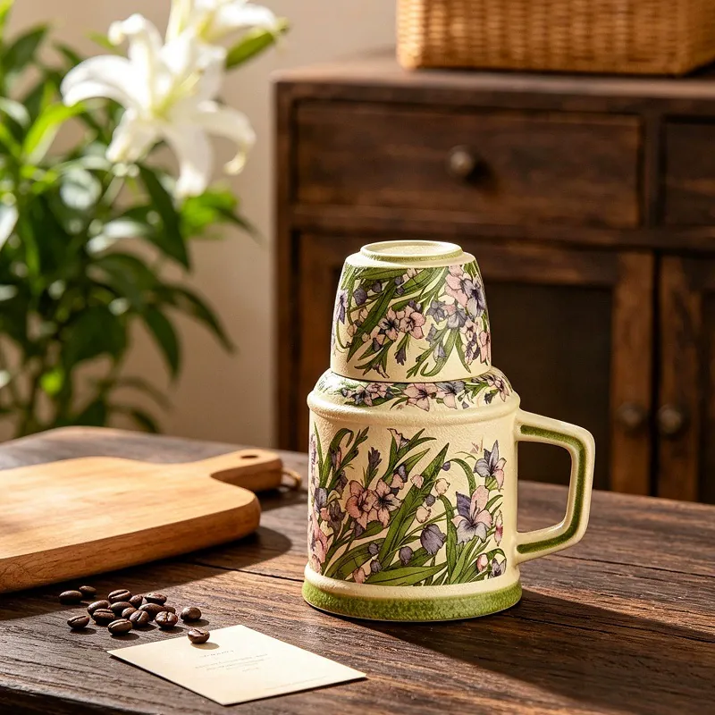 Pichet en céramique avec tasses tableware view 2