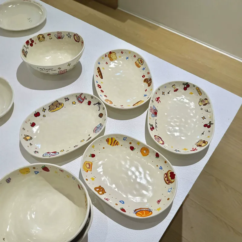 Plato de servir de porcelana tableware view 2