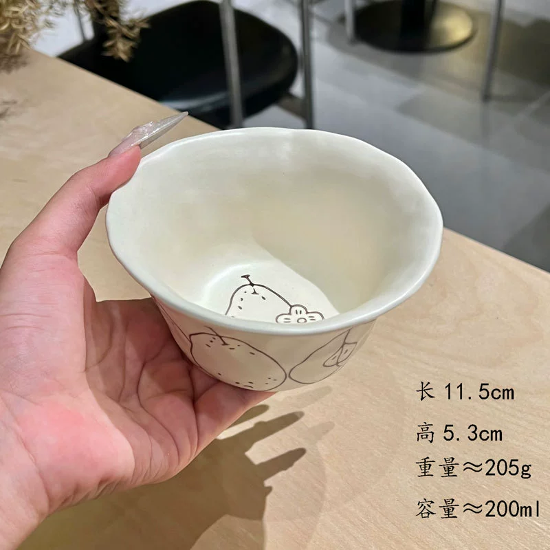 Hand-Painted Pear Ceramic Bowl Set tableware view 6