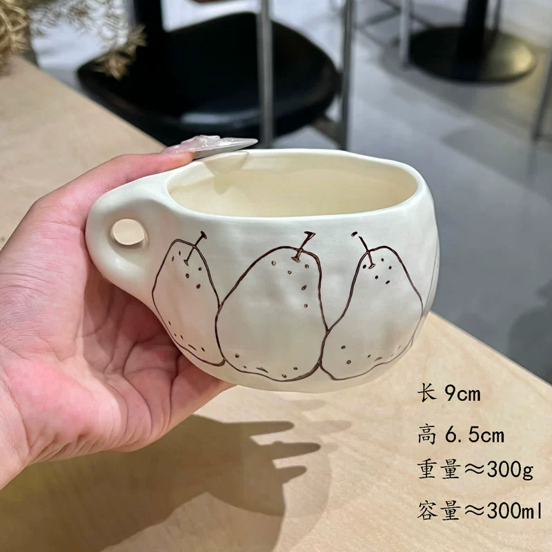 Hand-Painted Pear Ceramic Bowl Set tableware view 8