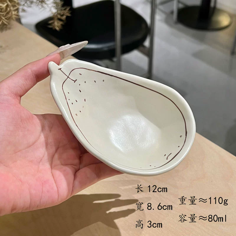 Hand-Painted Pear Ceramic Bowl Set tableware view 9