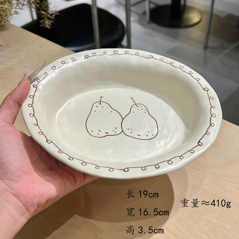 Hand-Painted Pear Ceramic Bowl Set tableware view 11