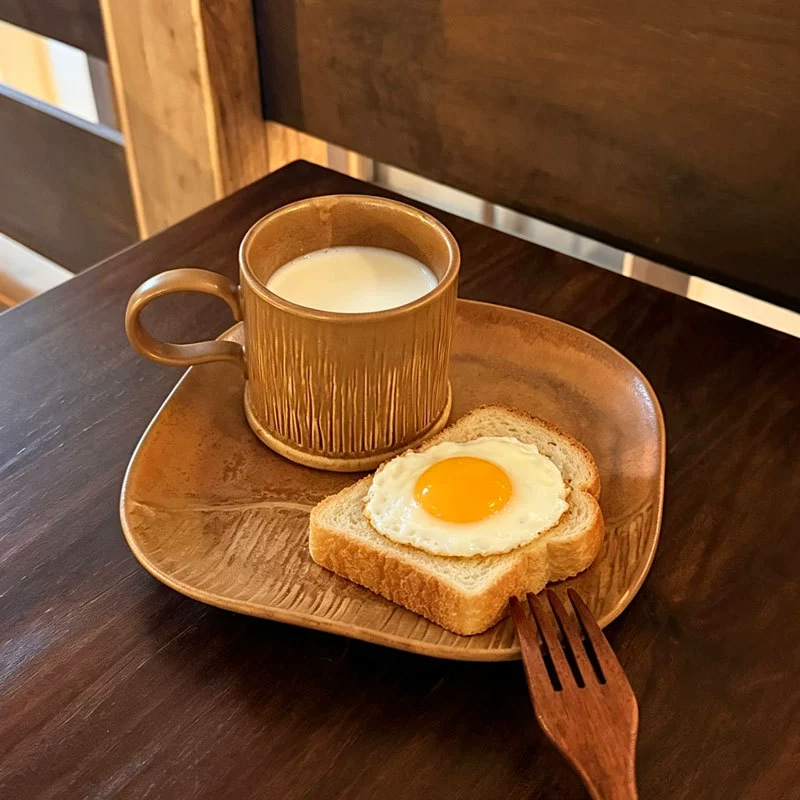 Rustic Square Ceramic Plate tableware view 3
