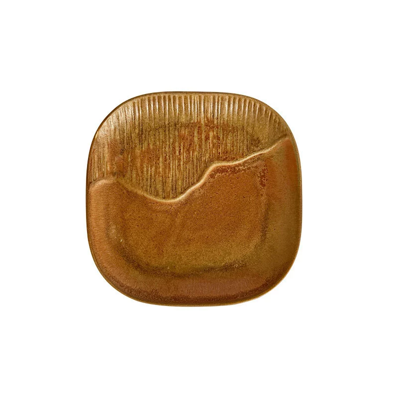 Rustic Square Ceramic Plate tableware view 5