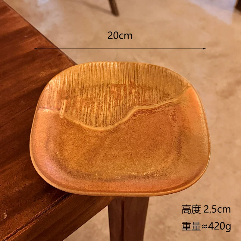 Rustic Square Ceramic Plate tableware view 6