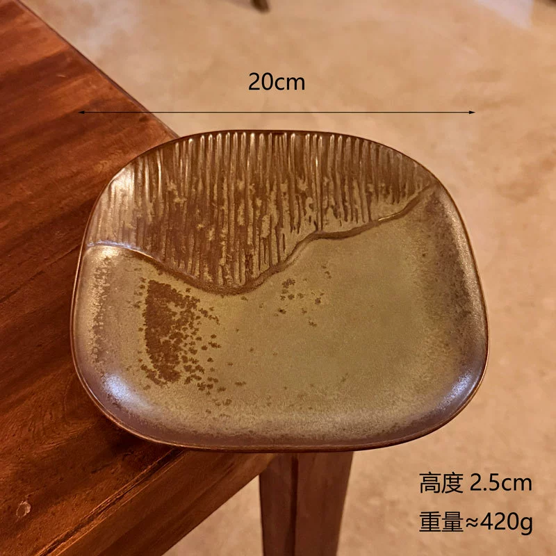 Rustic Square Ceramic Plate tableware view 7