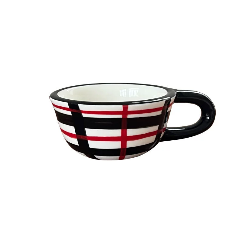 Taza de cerámica de cuadros vintage tableware view 5