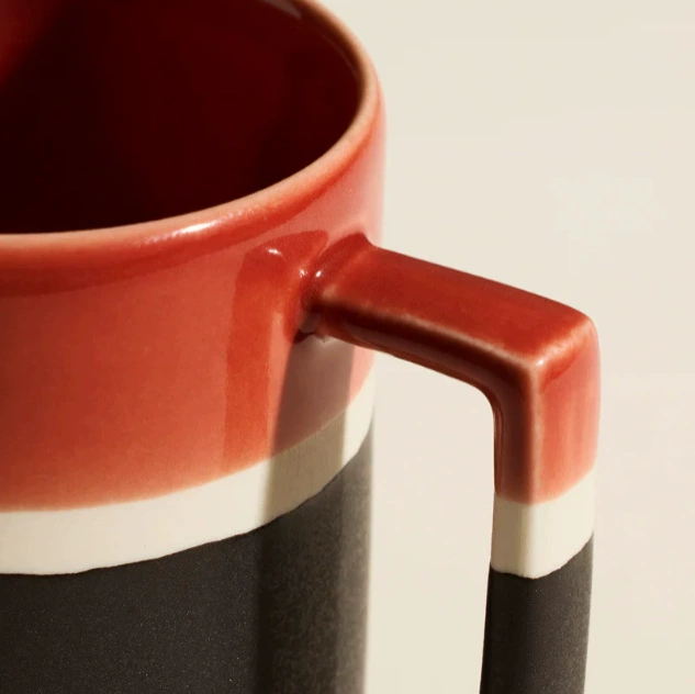 Taza de cerámica nórdica de bloques de color tableware view 3