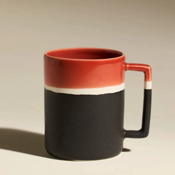 Taza de cerámica nórdica de bloques de color tableware view 6