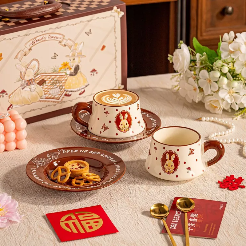 ギフトボックス入りビンテージ磁器製ディナープレートセット tableware view 3