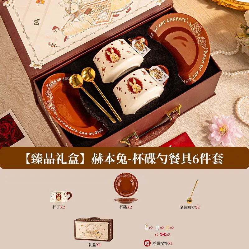 ギフトボックス入りビンテージ磁器製ディナープレートセット tableware view 6