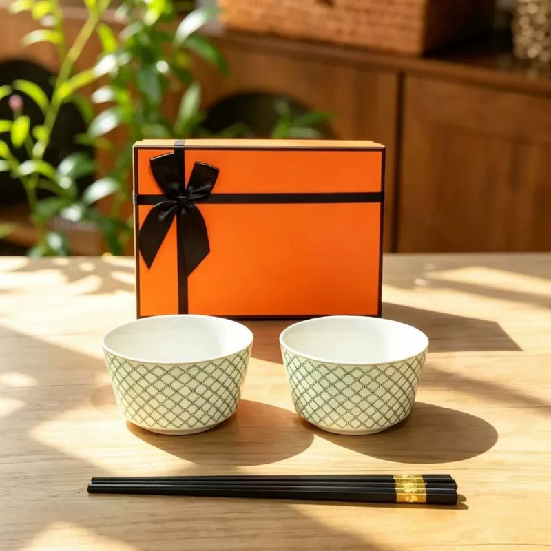 세라믹 그릇과 젓가락 선물 세트 tableware