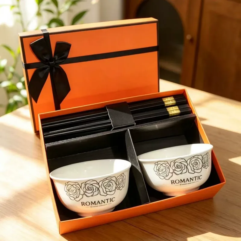 세라믹 그릇과 젓가락 선물 세트 tableware view 4