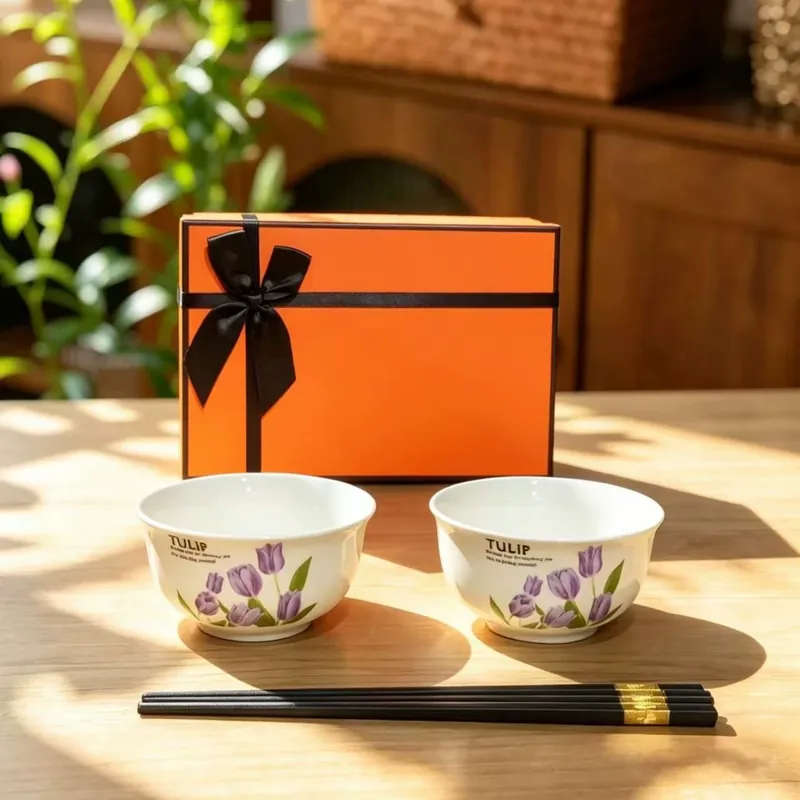 세라믹 그릇과 젓가락 선물 세트 tableware view 6