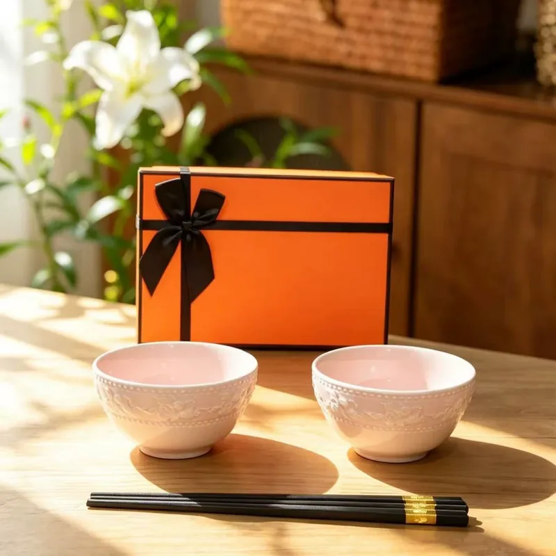 세라믹 그릇과 젓가락 선물 세트 tableware view 8