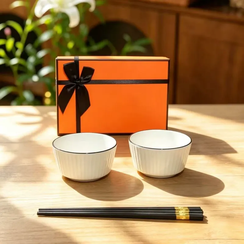 세라믹 그릇과 젓가락 선물 세트 tableware view 11
