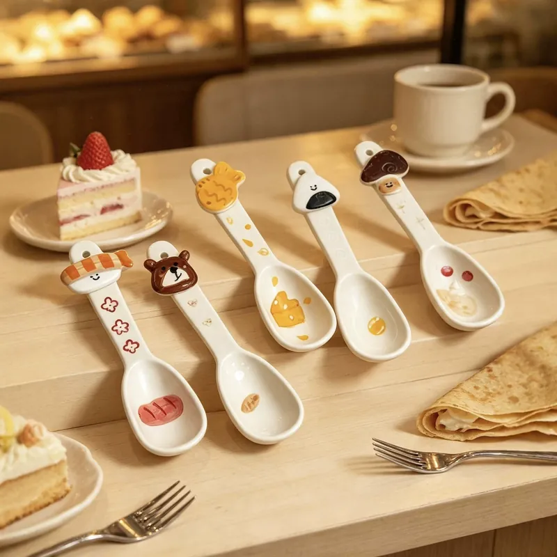 Hand-Painted Animal Dessert Spoon