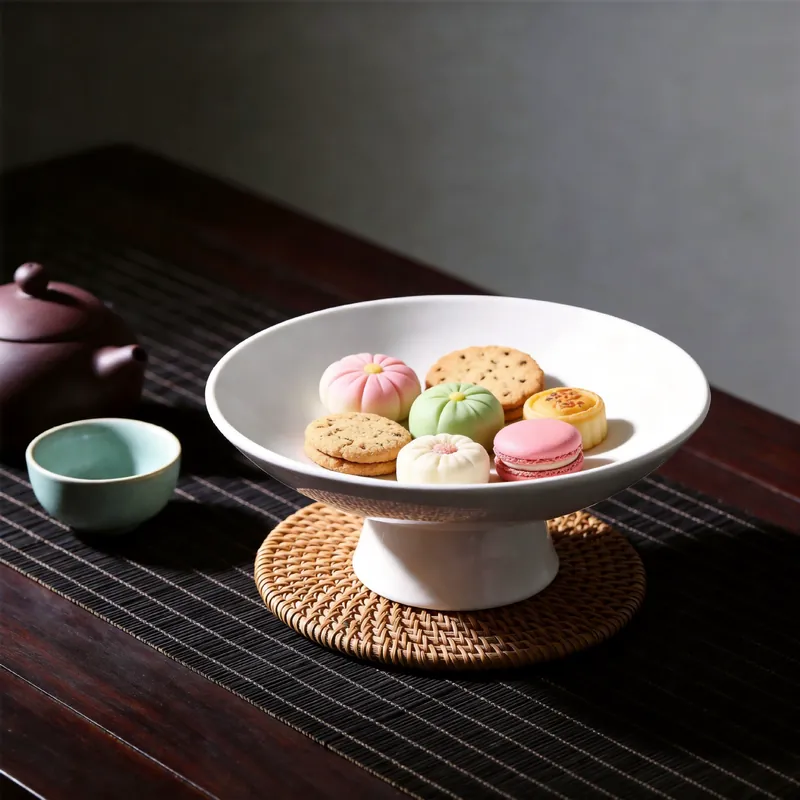 Ceramic Pedestal Snack Plate