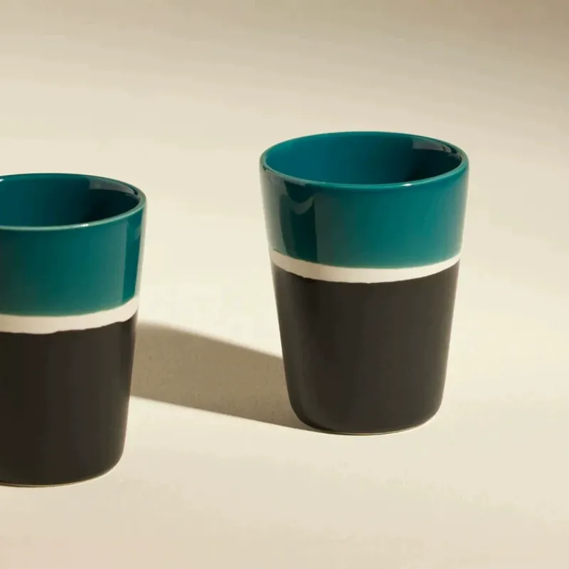 Color Block Ceramic Mug and Bowl Set tableware view 3