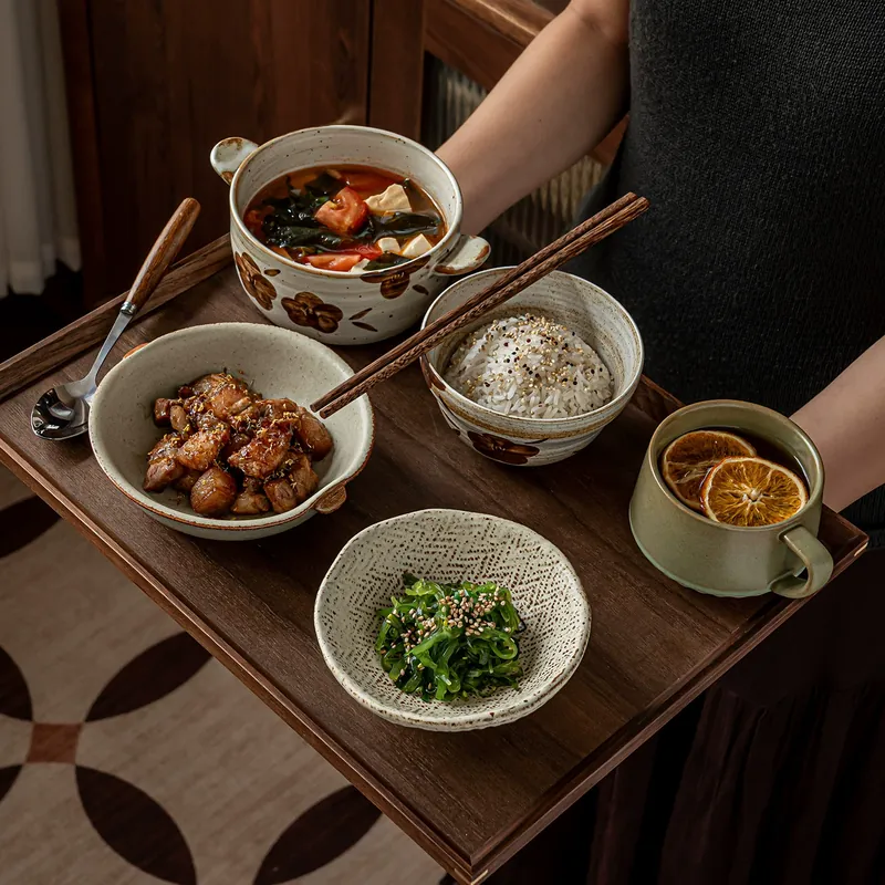 Hand-Painted Stoneware Dinner Set