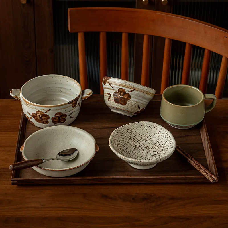 Hand-Painted Stoneware Dinner Set tableware view 3