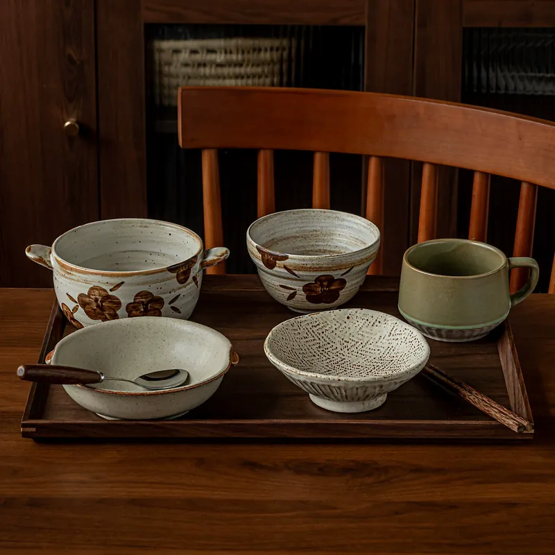 Hand-Painted Stoneware Dinner Set tableware view 7