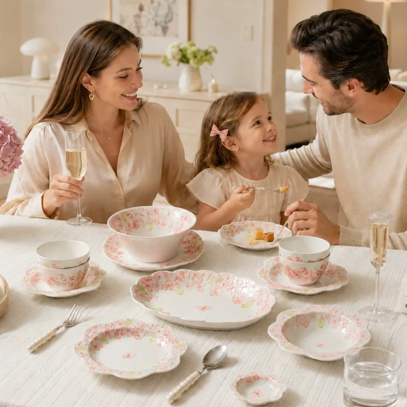 Service de vaisselle en porcelaine avec motif fée des fleurs tableware view 3