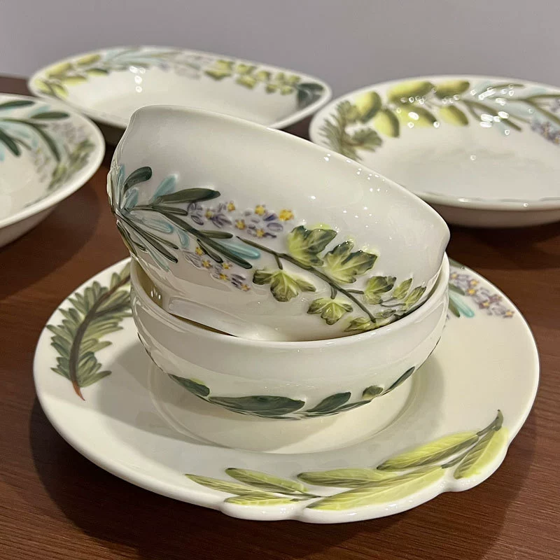 طقم طعام سيراميك بزخرفة زهور tableware view 3