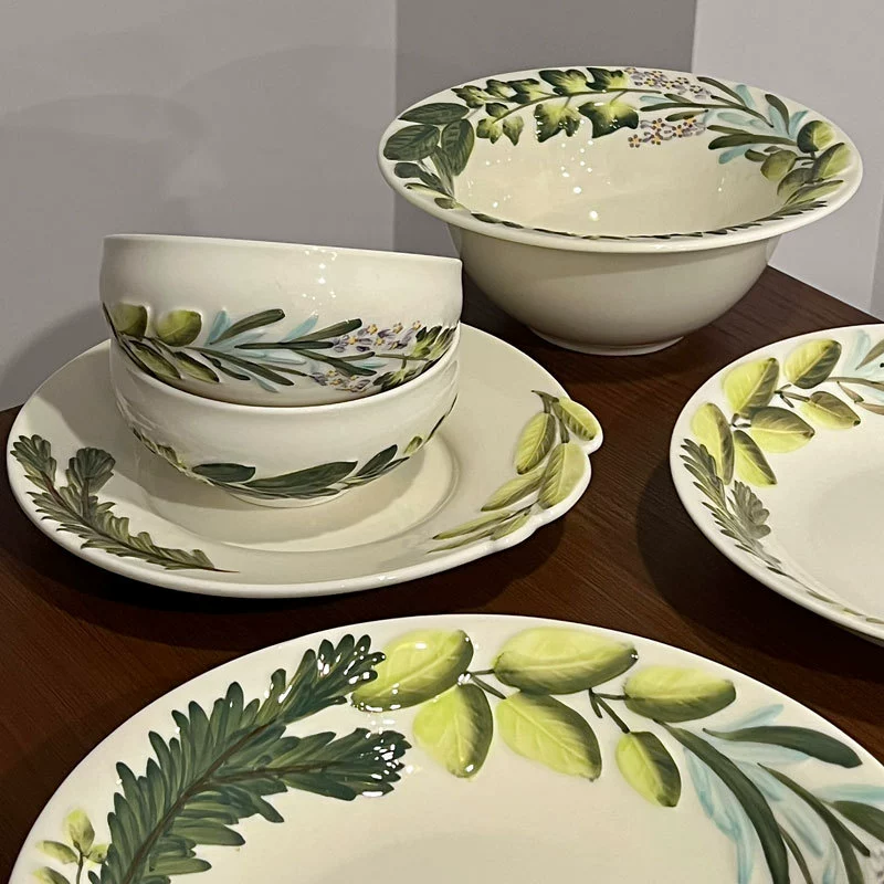 طقم طعام سيراميك بزخرفة زهور tableware view 4