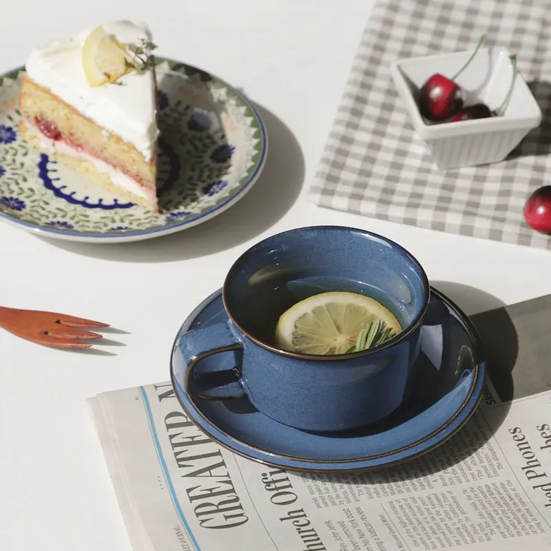 Vintage Coffee Cup and Saucer Set tableware view 3