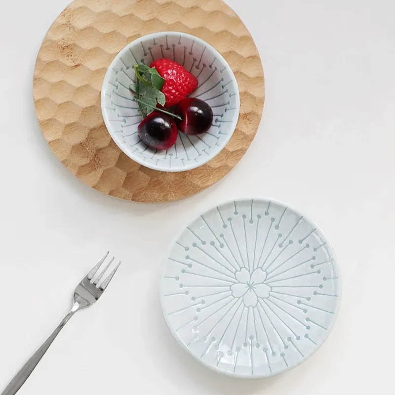 طقم طعام سيراميك بزخرفة زهور tableware view 2