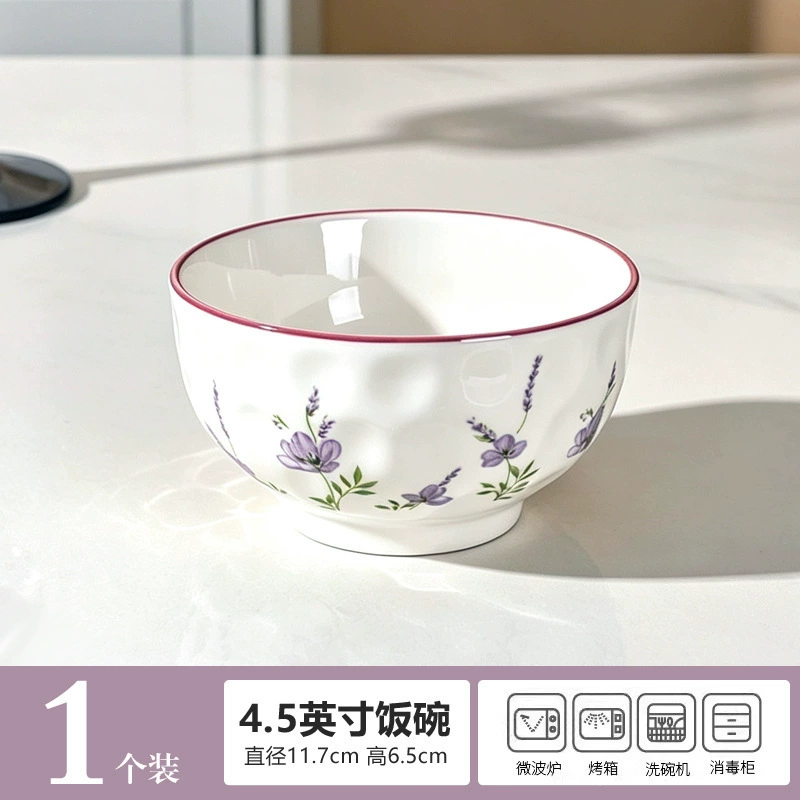 Lavender Ceramic Noodle Bowl tableware view 6