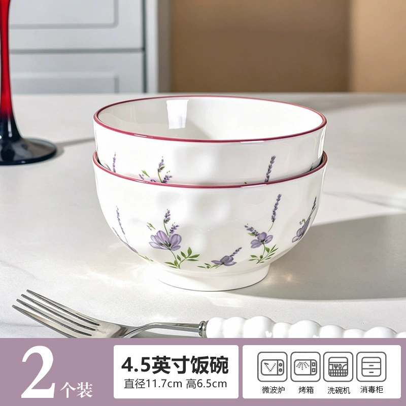 Lavender Ceramic Noodle Bowl tableware view 7