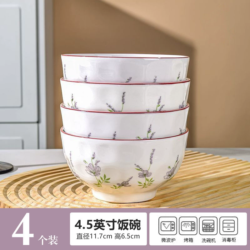 Lavender Ceramic Noodle Bowl tableware view 8