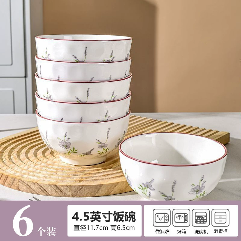 Lavender Ceramic Noodle Bowl tableware view 9