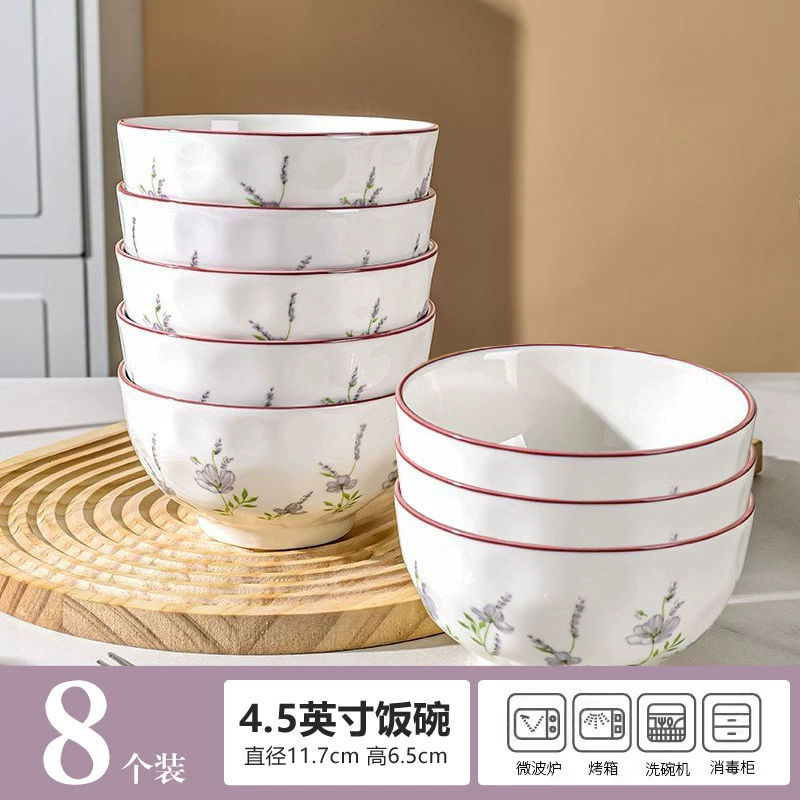 Lavender Ceramic Noodle Bowl tableware view 10