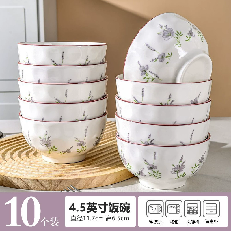 Lavender Ceramic Noodle Bowl tableware view 11